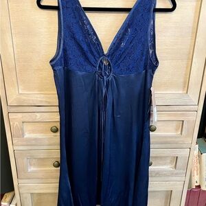 Navy Lace Midi Dress